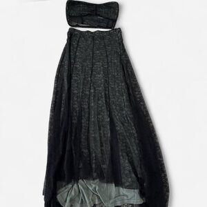 Free People Black Strapless Lace Dress